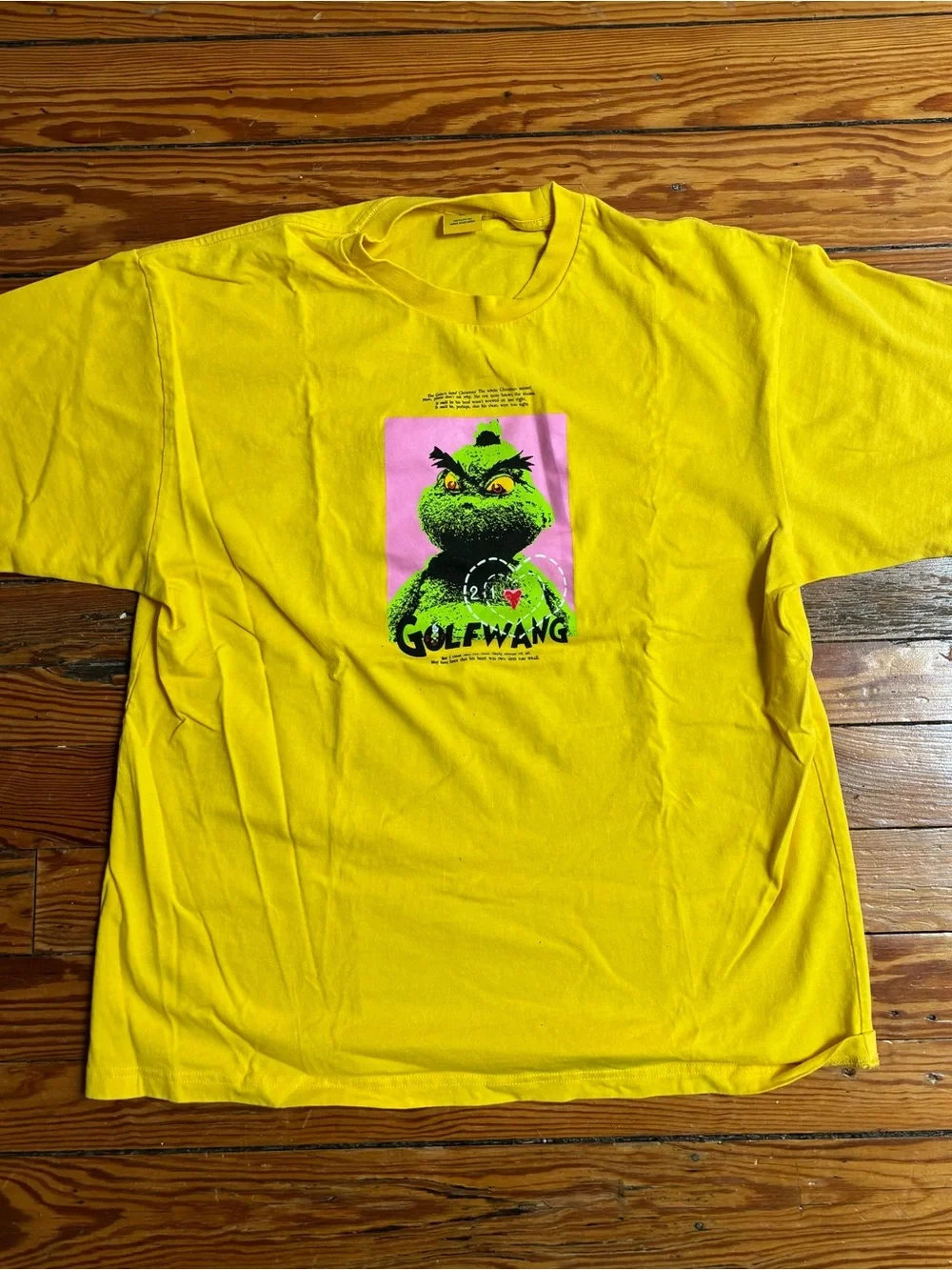 Golf Wang Yellow Crewneck Tee with Branded Neck Tag